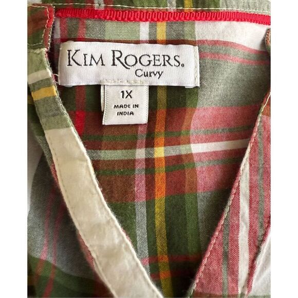 Kim Rogers Curvy Collection Tunic Plaid Plus Sizes 1X - Picture 9 of 9